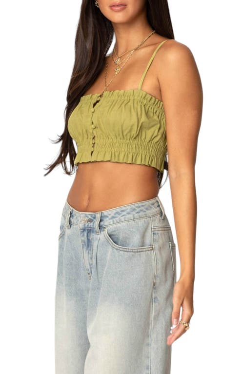 EDIKTED EDIKTED ALDA LINEN & COTTON CROP TOP
