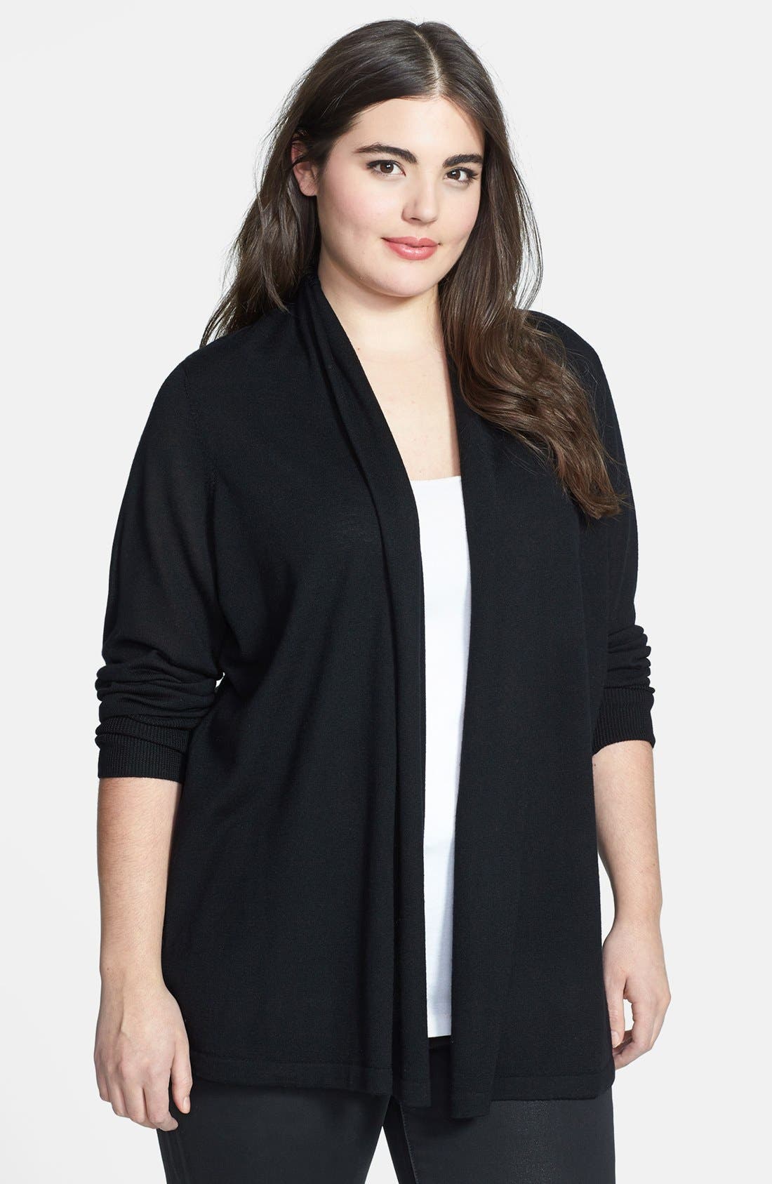 Sejour Wool Cardigan (Plus Size) Nordstrom