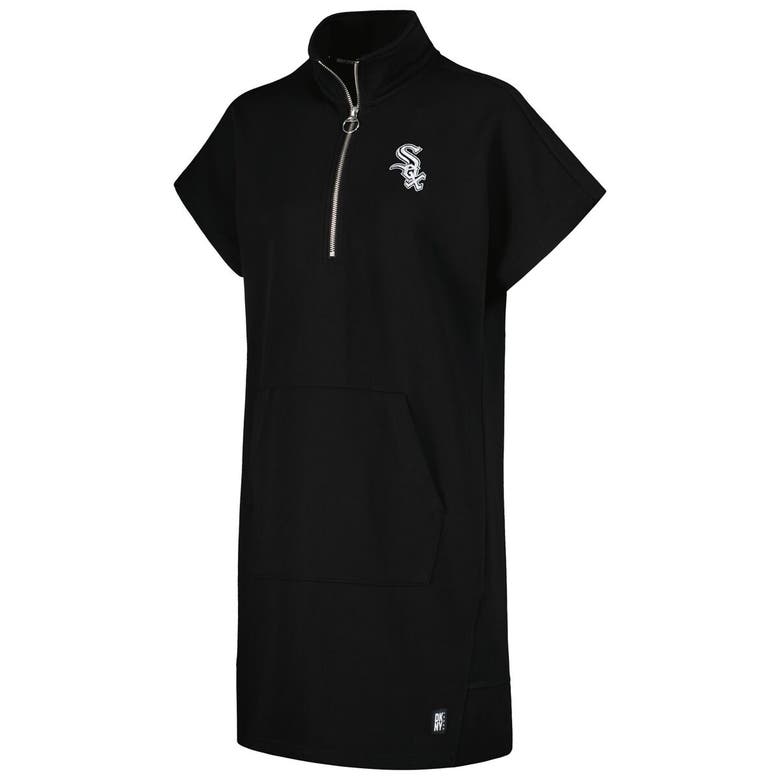 Shop Dkny Sport Black Chicago White Sox Emily Quarter-zip Sneaker Dress