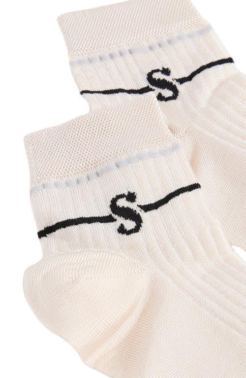 Shop Stems Cotton Blend Ankle Socks In Ivory