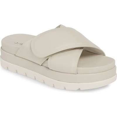 Jslides Bella Platform Slide Sandal, White