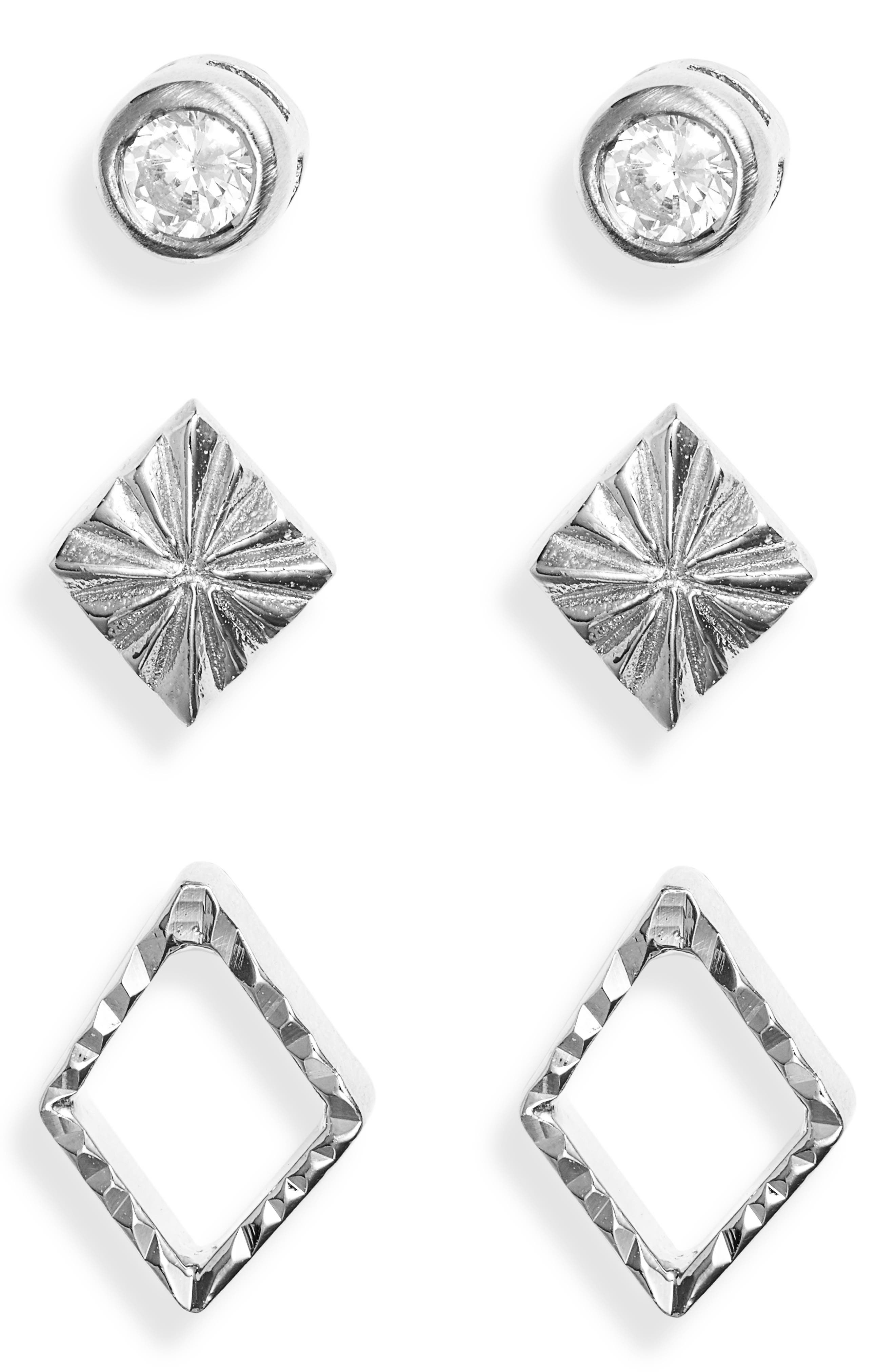 Sterling Forever Sterling Silver Textured Earrings