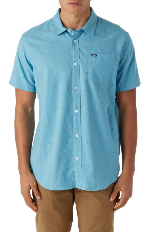 O'neill Quiver Stretch Short Sleeve Button-up Shirt In Blue Fade