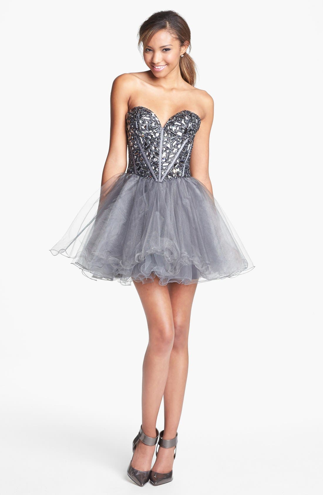 Sherri Hill Embellished Tulle Fit & Flare Dress Nordstrom