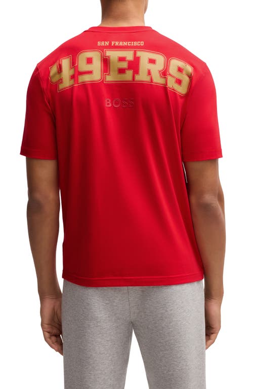 Shop Hugo Boss Boss X Nfl Stretch Cotton Graphic T-shirt In San Francisco 49ers - Red