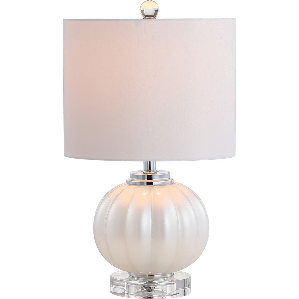 Jonathan Y Pearl Glass/crystal Led Table Lamp In White/cream