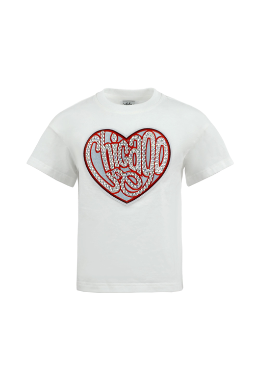 LOLA + THE BOYS LOLA + THE BOYS CHICAGO SPARKLE HEART SWEATSHIRT