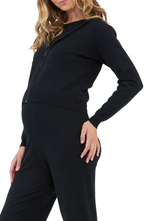 Shop Ripe Maternity Reese Zip Maternity/nursing Hoodie In Black