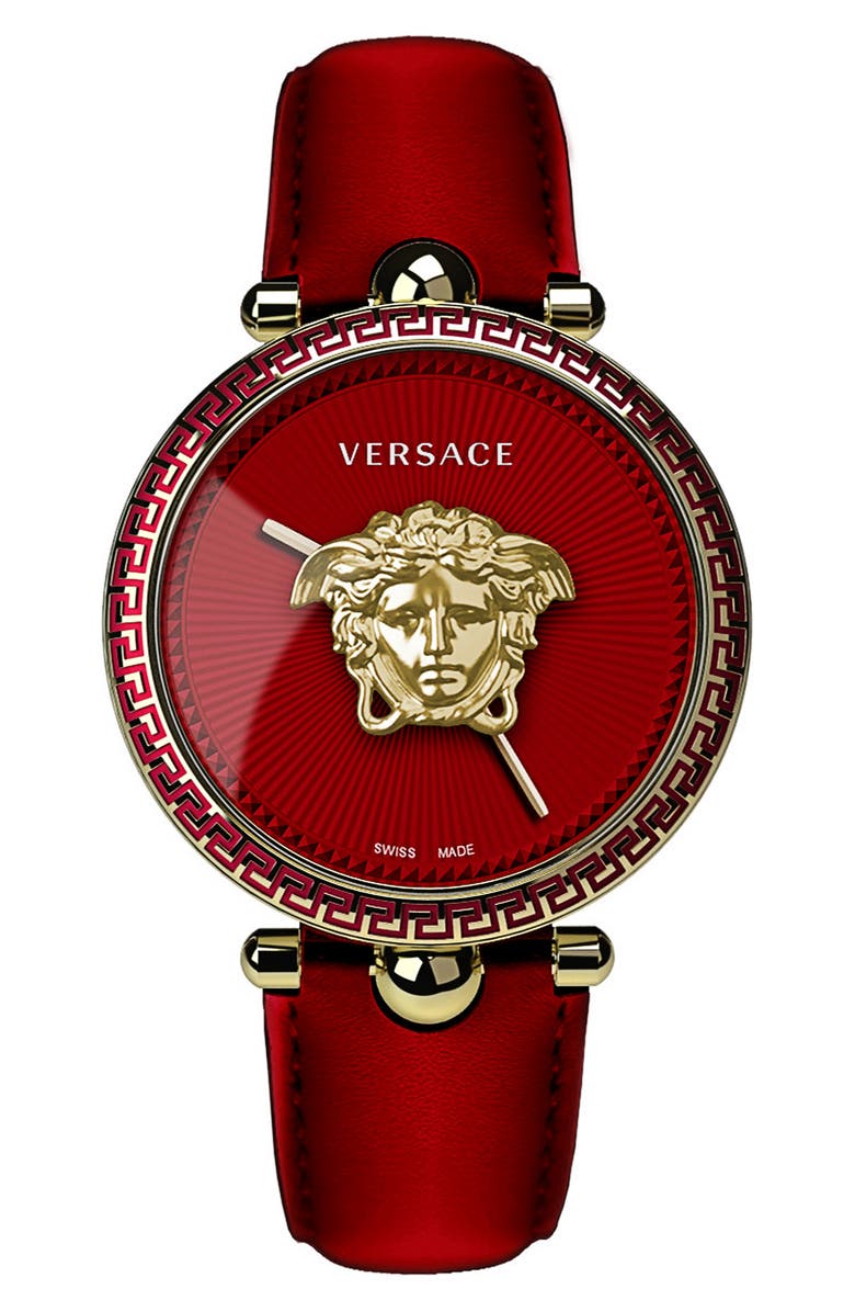 Bedrog Doe mee honing Versace Palazzo Empire Leather Strap Watch, 39mm | Nordstromrack
