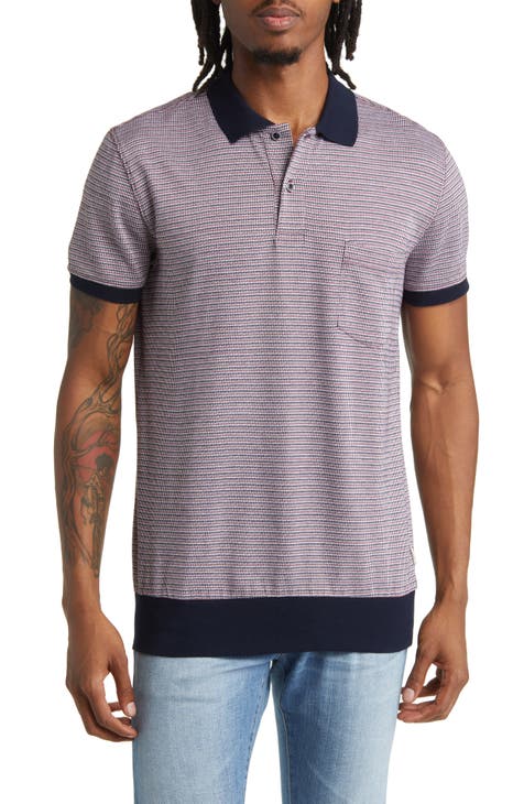 Sports Fit Houndstooth Check Cotton Polo
