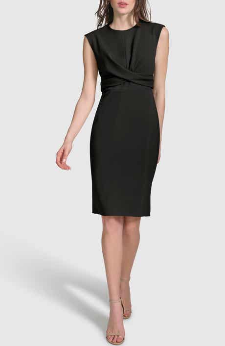 Calvin Klein Front Twist Sleeveless Sheath Dress