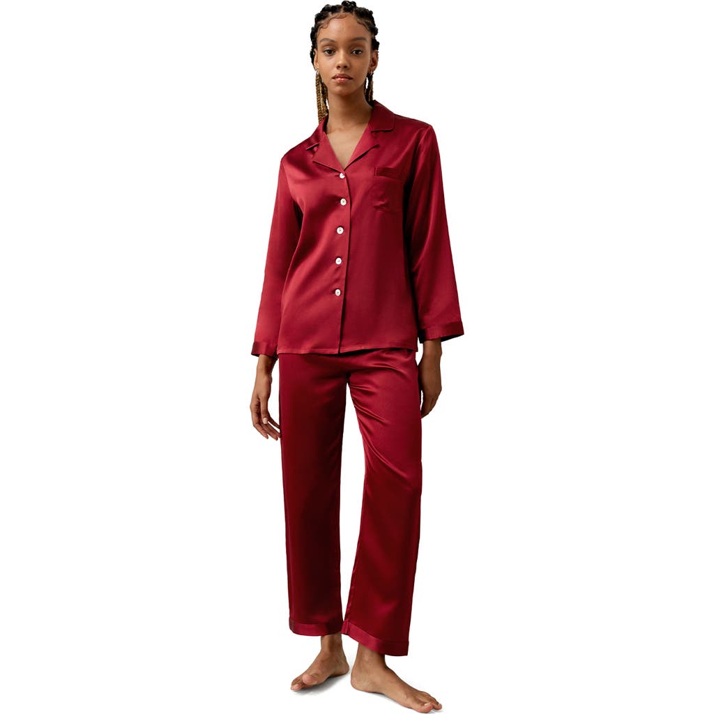 Shop Lilysilk Full Length Silk Pajamas Set In Claret
