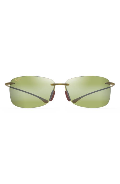 Maui Jim Akau 62mm PolarizedPlus2® Oversize Rectangular Sunglasses in Olive Matte
