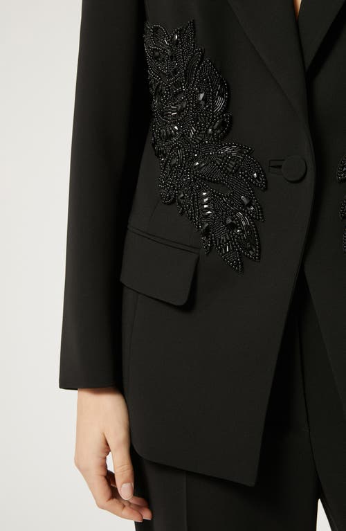 Shop Marina Rinaldi Monique Bead Detail Cady Blazer In Black