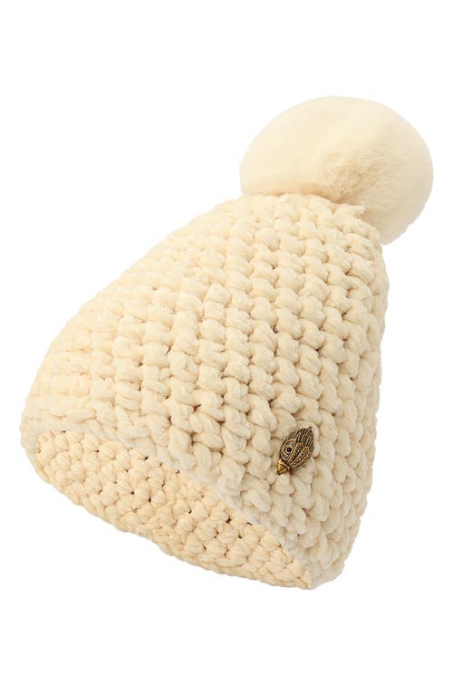 Kurt Geiger Chunky Chenille Beanie In Bone