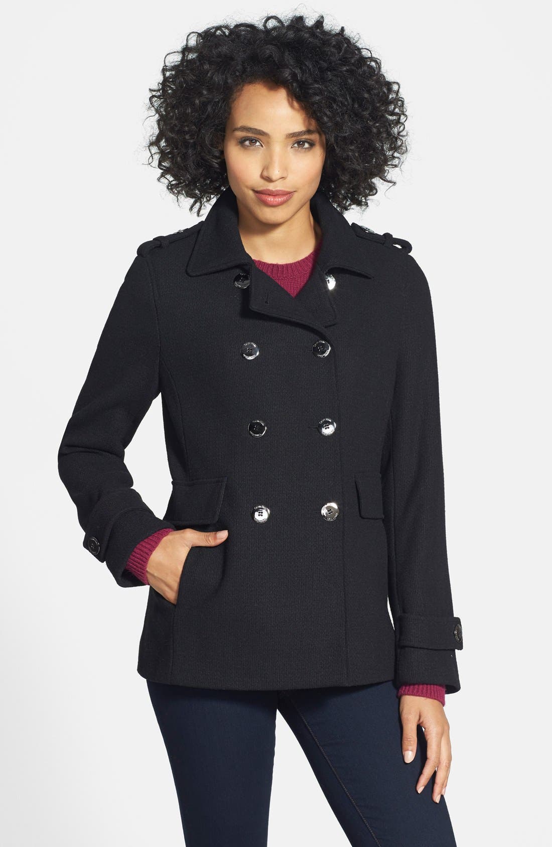 Calvin Klein Wool Blend Knit Peacoat Nordstrom