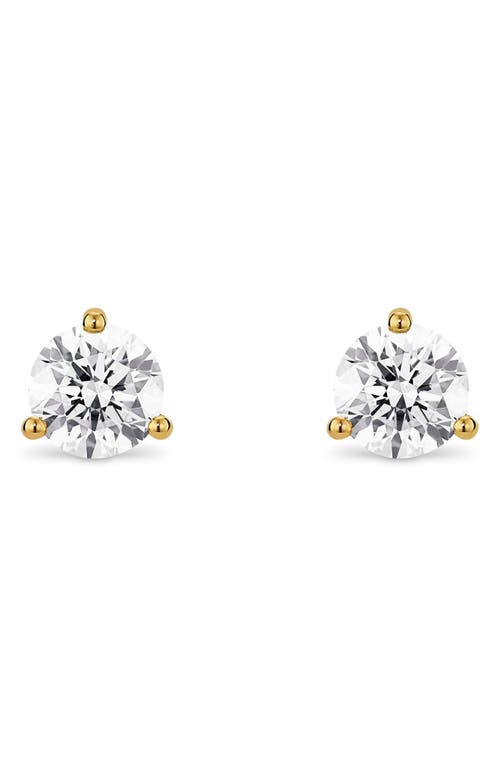 Lightbox 1-carat Round Lab Grown Diamond Stud Earrings In White/14k Yellow Gold