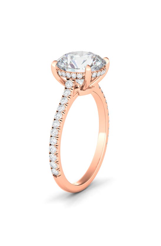 Hautecarat 18k White Gold Brilliant Cut Lab Created Diamond Engagement Ring In 18k Rose Gold