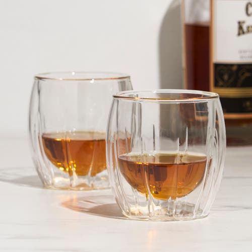 Viski Double Walled Spirits Glasses Set Of 2 In Clear