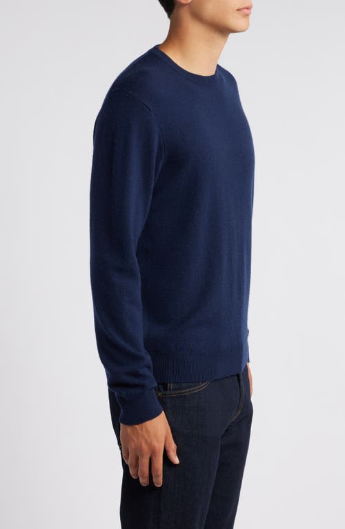Lorenzo Uomo Merino Wool & Cashmere Crewneck Sweater In Midnight