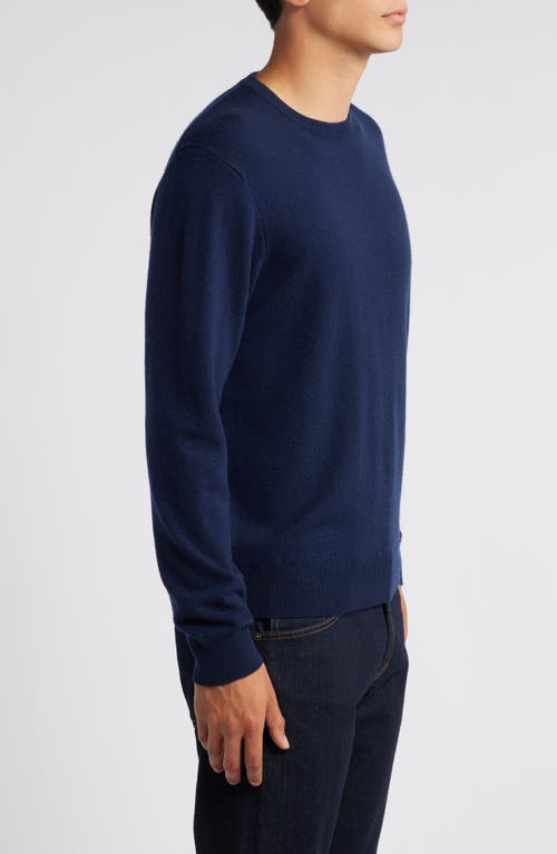 Shop Lorenzo Uomo Merino Wool & Cashmere Crewneck Sweater In Midnight