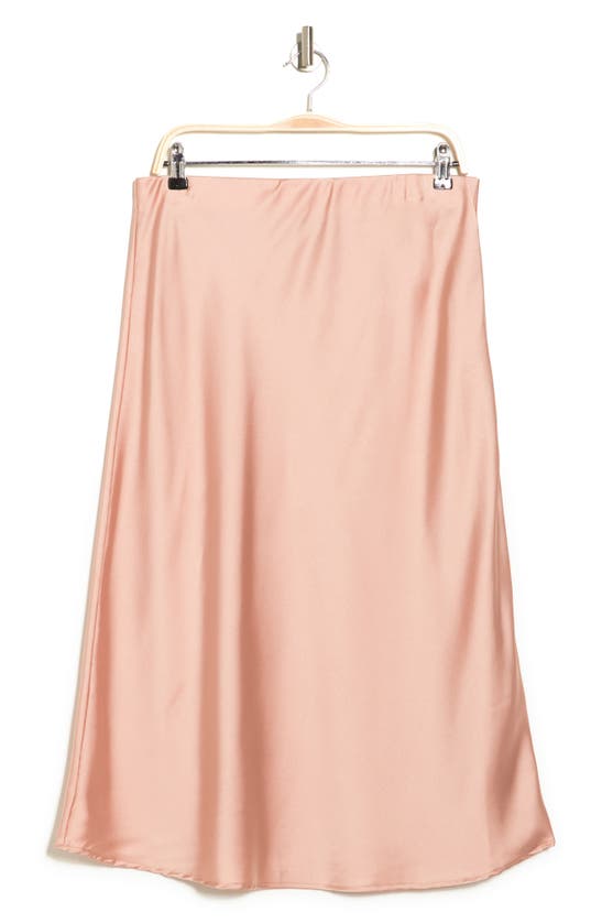 Renee C Satin Midi Skirt In Rose