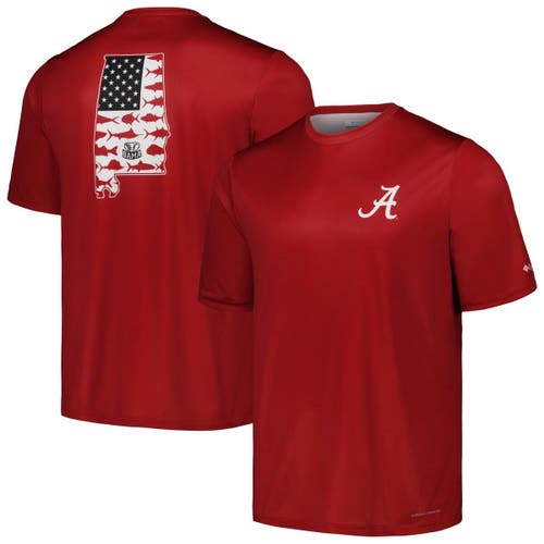 Men's Columbia Crimson Alabama Crimson Tide Terminal Tackle Omni-Shade T-Shirt