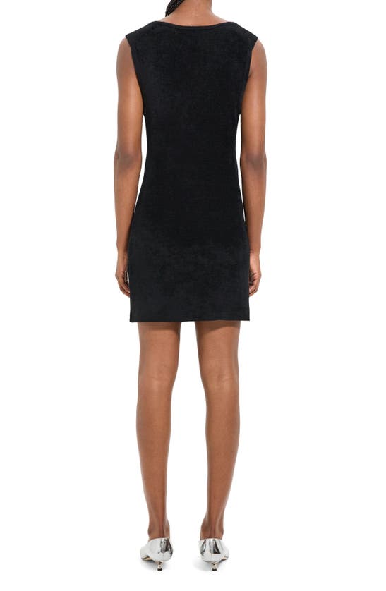Theory Sleeveless Body-con Mini Sweater Dress In Black