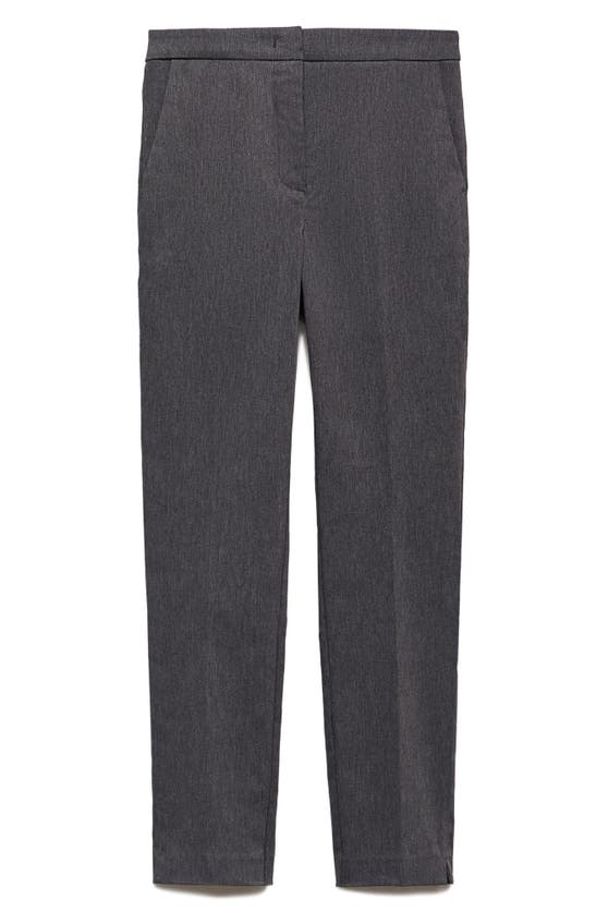 Shop Mango Crop Skinny Pants In Light Heather Grey