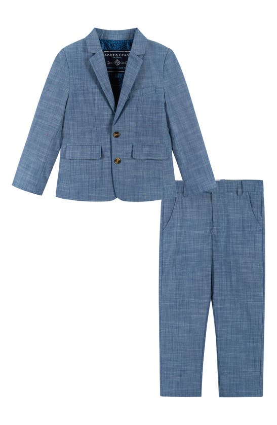 Andy & Evan Kids' Two-piece Linen & Cotton Suit In Chambray
