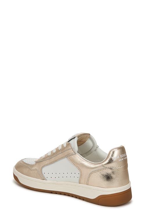 Shop Sam Edelman Harper Sneaker In Gold Leaf/white