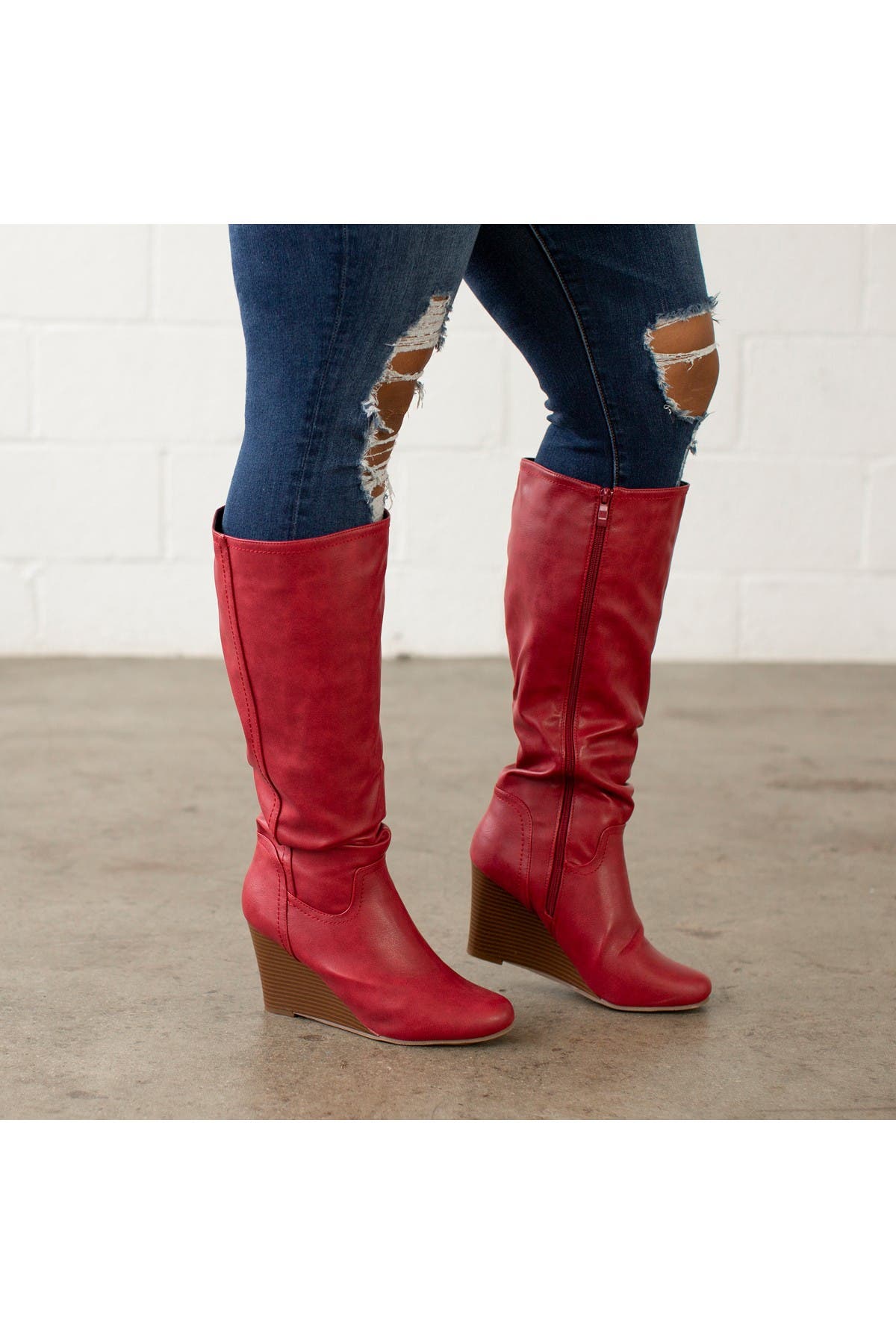 journee collection langly wedge boot