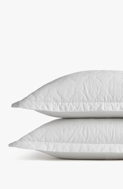 Shop Parachute Soft Stitch Set Of 2 Organic Cotton Pillow Shams In White