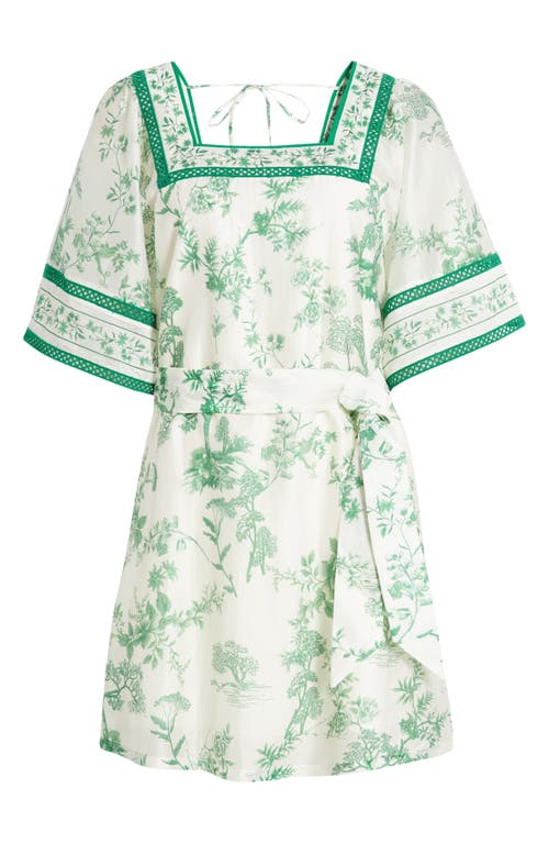 Shop Btfl-life Print Belted Minidress In Green Multi