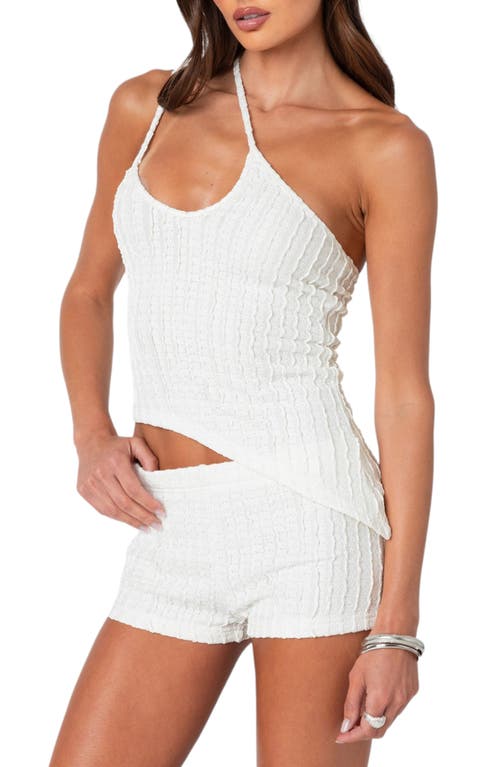 Edikted Phoebe Asymmetric One-shoulder Knit Camisole In White