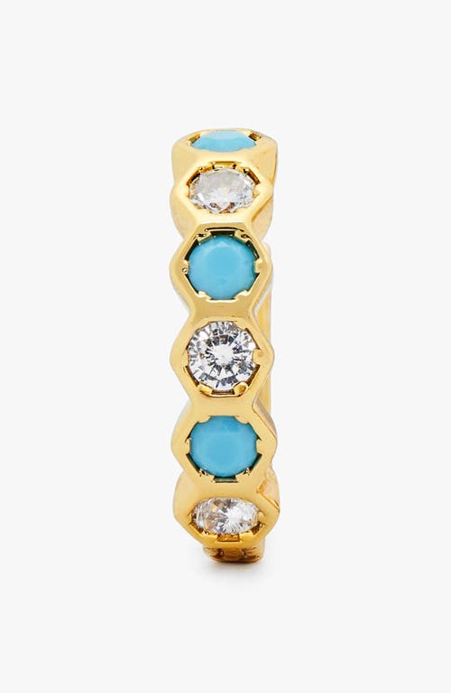 Shop Kate Spade New York Hexagon Huggie Hoop Earrings In Blue/multi