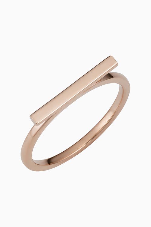 Shop Oradina 14k Gold Brooklyn Bar Ring In Rose Gold