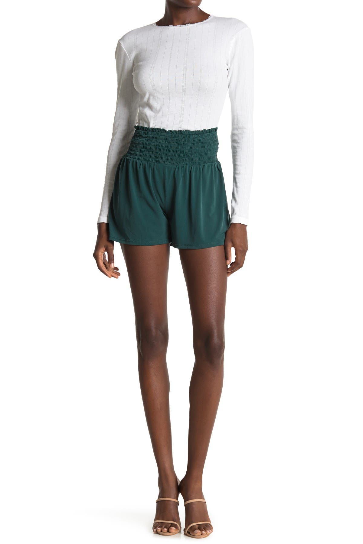 smocked waist shorts