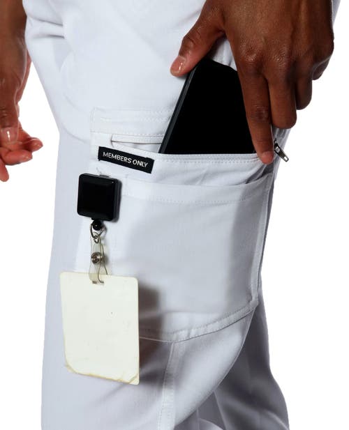 Members Only Reus Open Bottom Scrub Pants In White