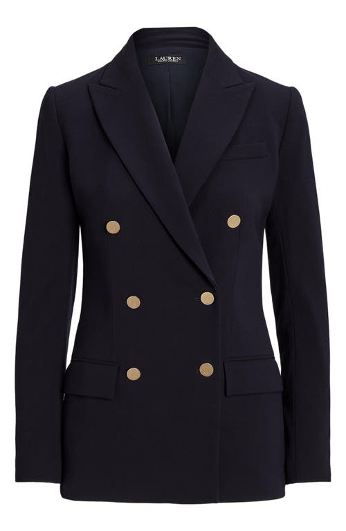 RALPH LAUREN LAUREN RALPH LAUREN DOUBLE BREASTED STRETCH WOOL CREPE BLAZER