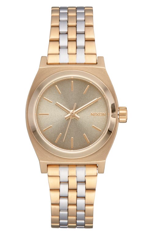 Nixon The Small Time Teller Bracelet Watch, 26mm In Gold