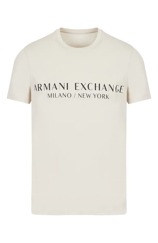 Armani Exchange Milano/new York Logo Graphic Tee In White Pepper