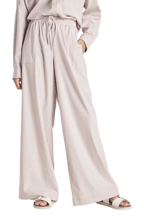 Splendid X Cella Jane Poplin Wide Leg Pants In Camel/white