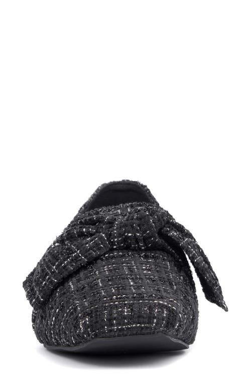 New York And Company Dominica Bow Loafer In Black/white