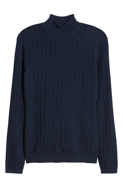 Shop Hugo Boss Boss Fatirami Mock Neck Virgin Wool Sweater In Sky Captain Melange