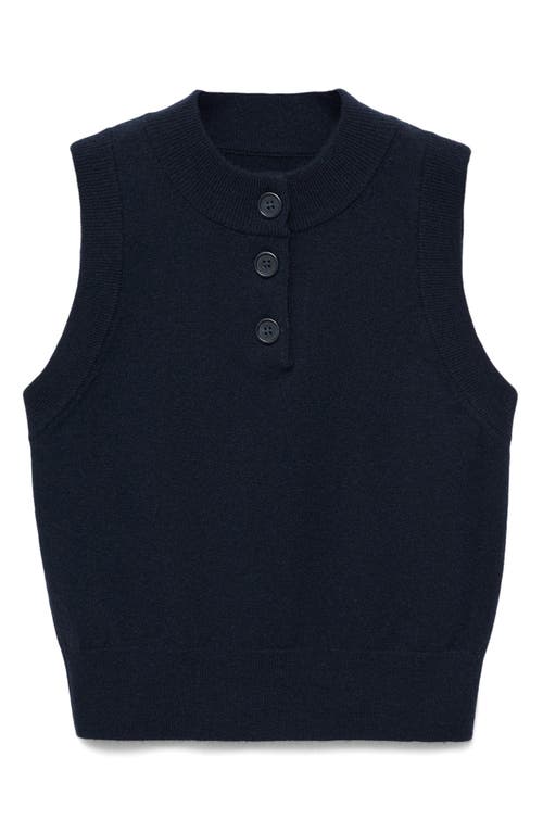 Mango Knit Vest In Dark Navy