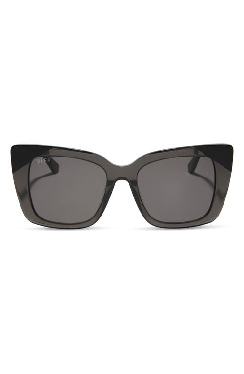 Lizzy 54mm Cat Eye Sunglasses in Black Smoke Crystal