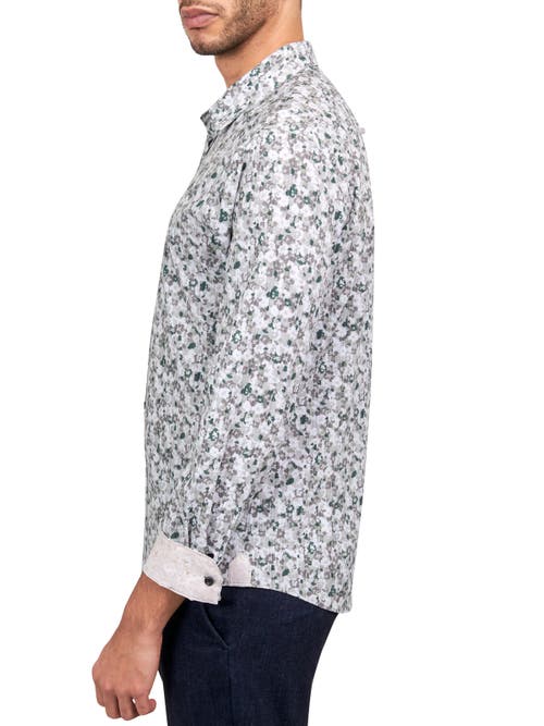 Brooklyn Brigade Floral Recycled 4-way Stretch Performance Long Sleeve Shirt In Green