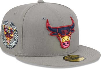 New Era 5950 Chicago Bulls Black/Burgundy Logo Fitted Hat Men Size