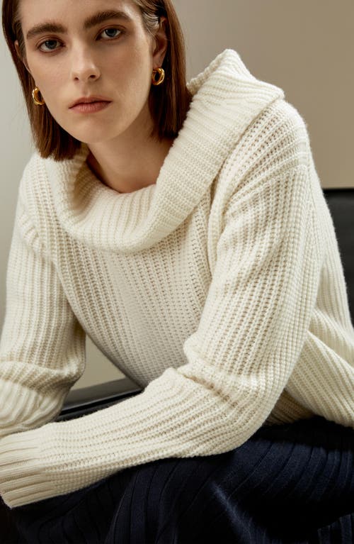 Lilysilk Wide Cowl Neck Sweater For Women In White